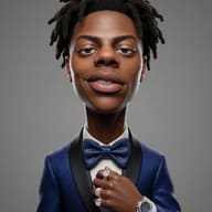 Young Black Man in Blue Tuxedo AI Illustration Prompt. AI generated 3D digital illustration of a stylish man with dreadlocks wearing a blue tuxedo, bow tie, and luxury diamond jewelry.