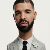 Man with in Grey Suit Digital Illustration Prompt. AI generated 3D stylized portrait of a bearded man in a grey suit and black tie with a heart-shaped hairline design.