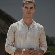 Modern Man in Abstract Knitwear (before)