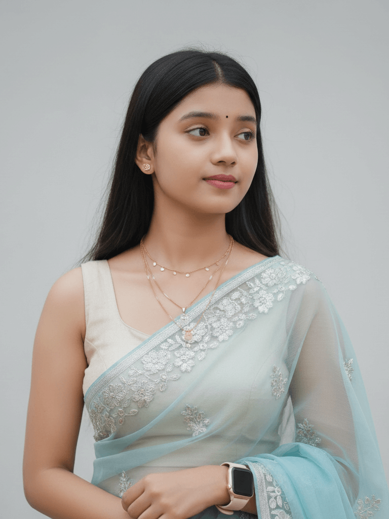 Girl in blue Saree