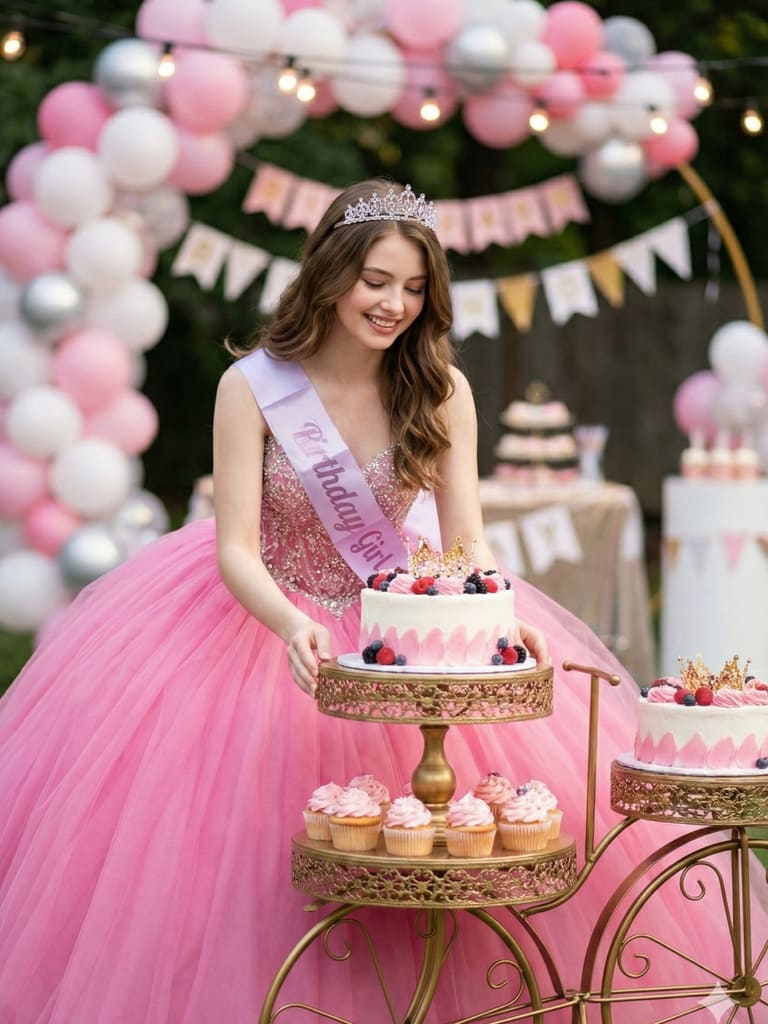 The Birthday Girl and Her Cake