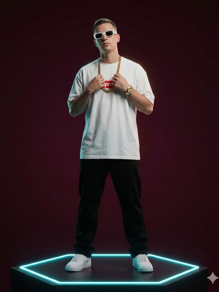 Center Stage in Red and Blue