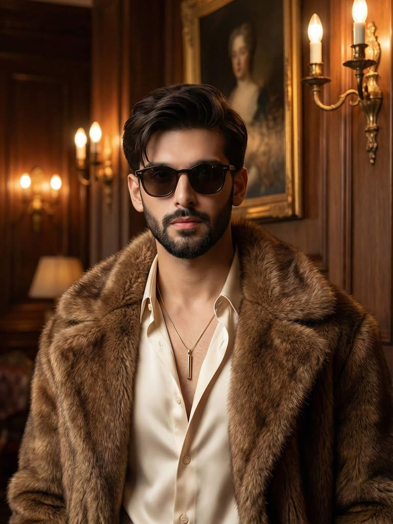 Man in luxurious fur