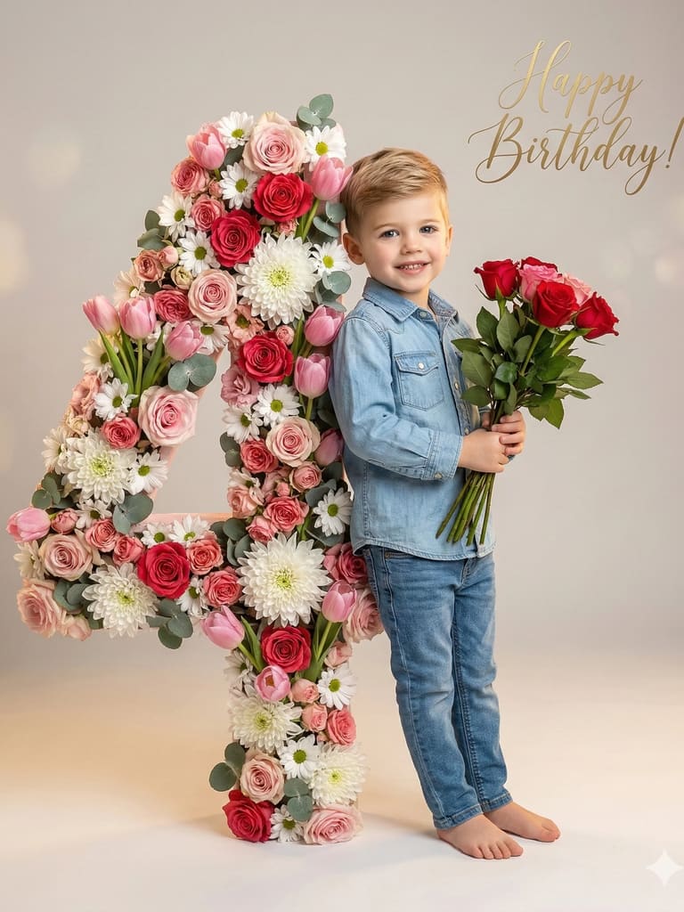 Floral Birthday Digit