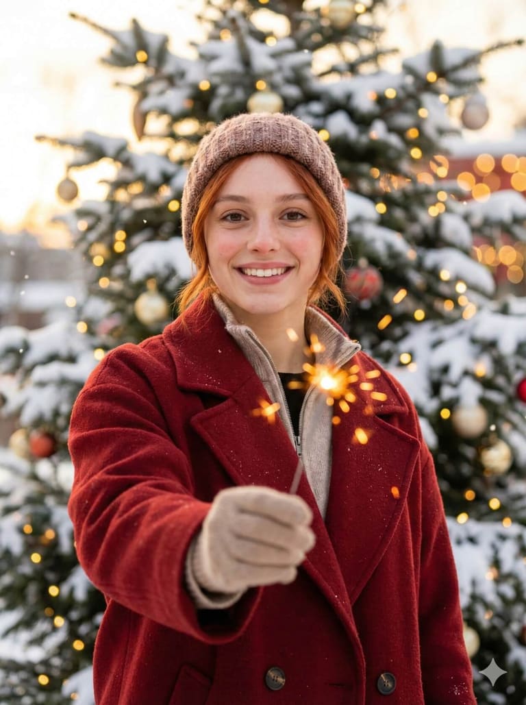 Sparkler in the Snow