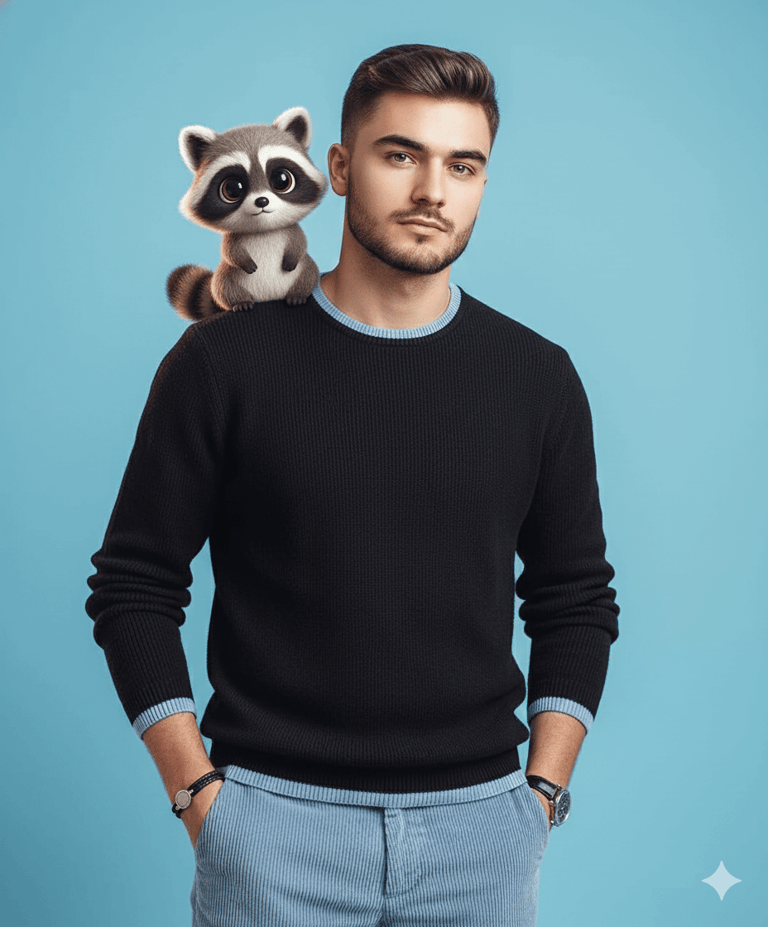 A Man and His Raccoon Companion