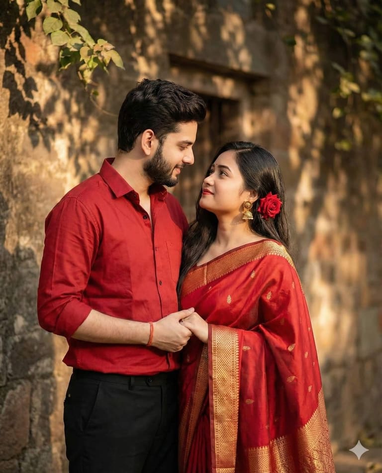 Romantic couple standing together