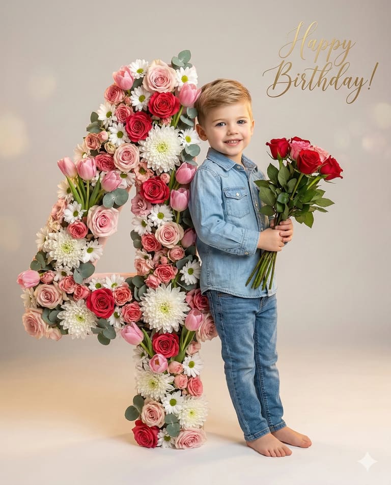 Floral Birthday Digit