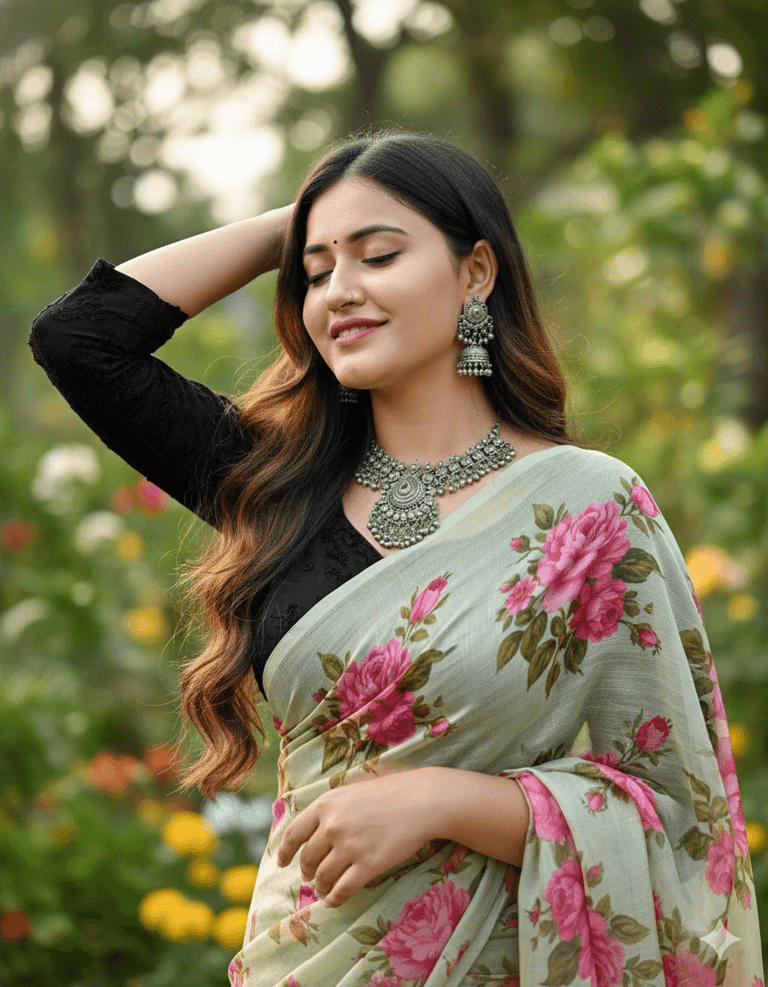 Floral saree serenity