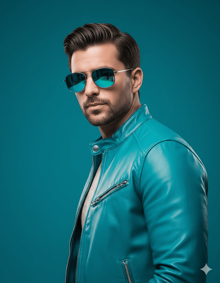 Turquoise Fashion Editorial Portrait